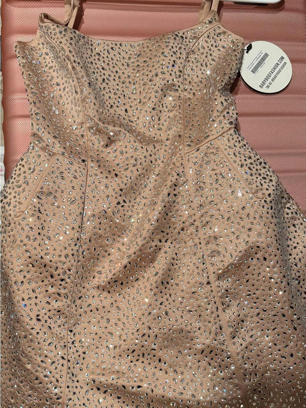 Babyboo Fashion Angelique Mini Dress in Champagne, size XS.